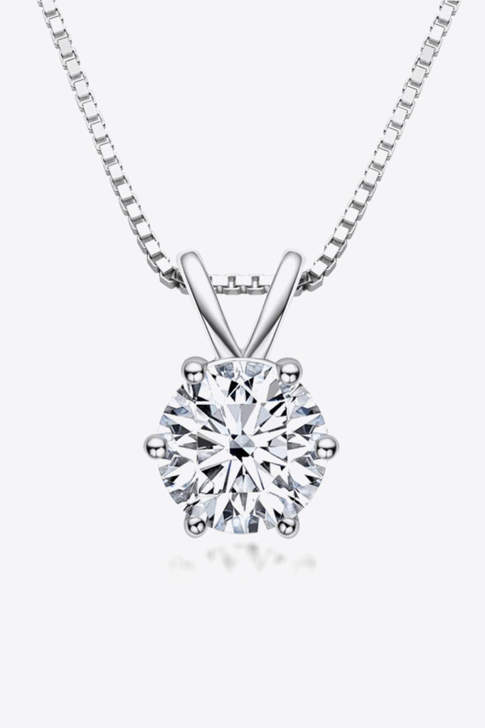 1 Carat Moissanite Pendant Gold / Platinum-Plated Necklace - MXSTUDIO.COM