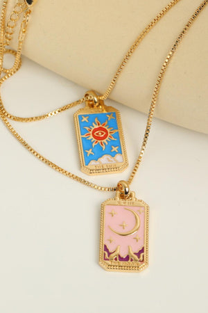 14K Gold-Plated Copper Chain Tarot Card Necklace - MXSTUDIO.COM