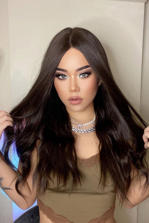 26" Brown Long Wave Lace Front Wig - MXSTUDIO.COM