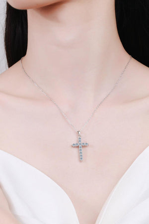 3.6 Carat Moissanite Cross Pendant Necklace - MXSTUDIO.COM
