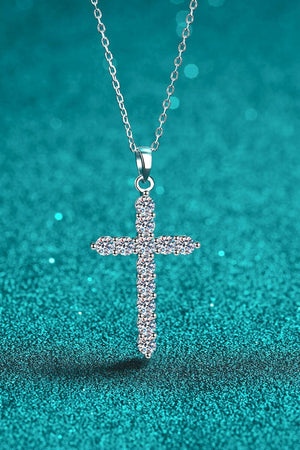 3.6 Carat Moissanite Cross Pendant Necklace - MXSTUDIO.COM
