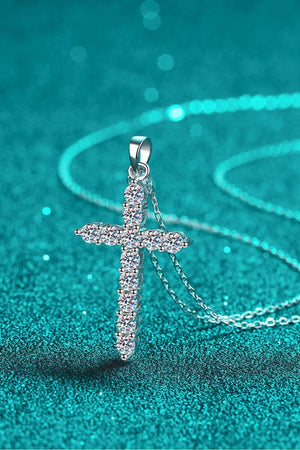 3.6 Carat Moissanite Cross Pendant Necklace - MXSTUDIO.COM