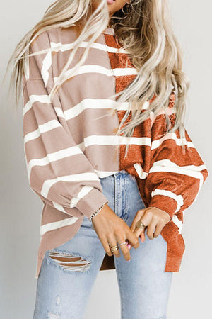Fashion Meets Comfort Striped Drop Shoulder Top - MXSTUDIO.COM