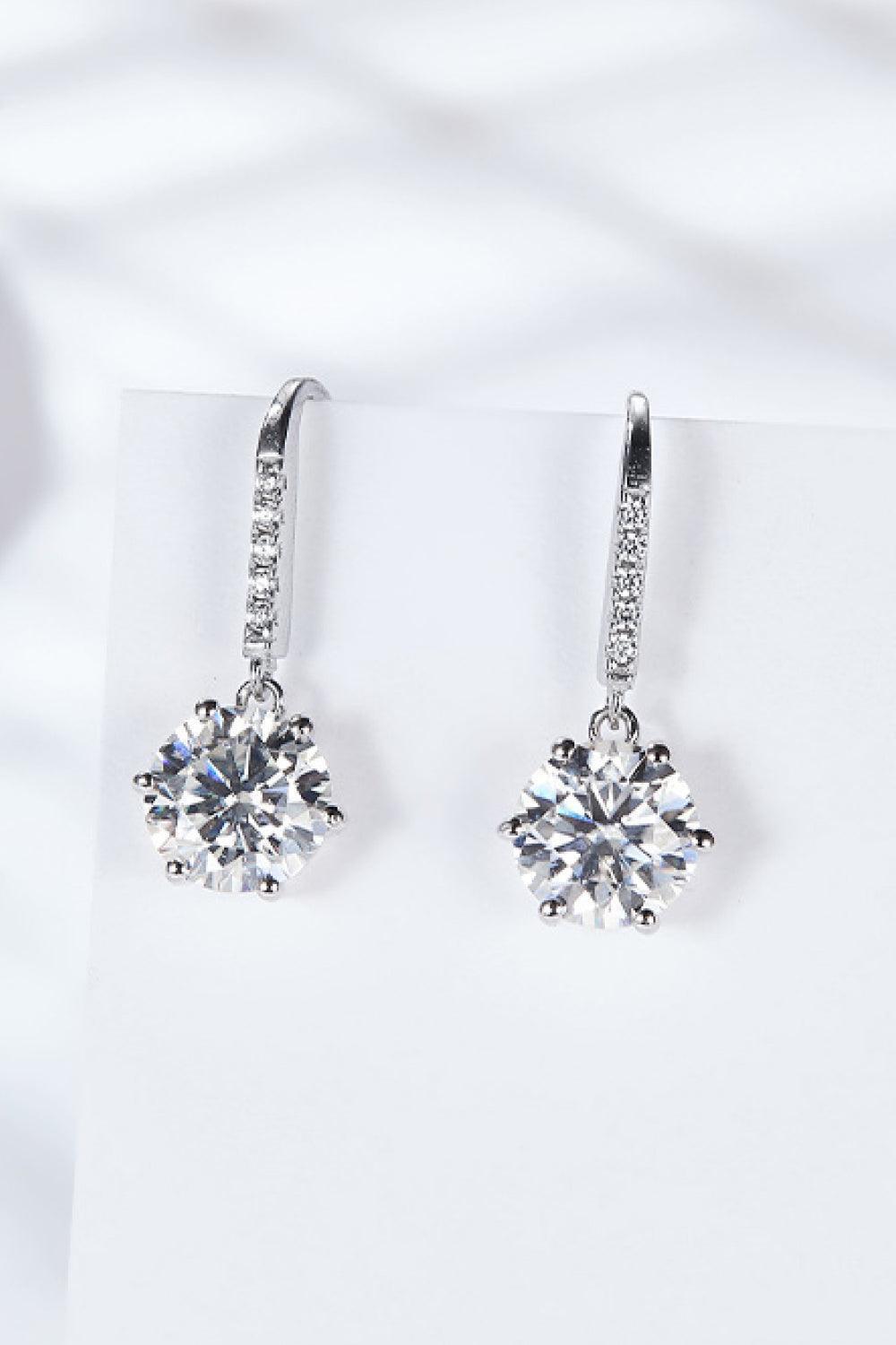 Accentuate Zircon 2 Carat Moissanite Drop Earrings - MXSTUDIO.COM