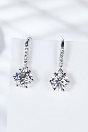 Accentuate Zircon 2 Carat Moissanite Drop Earrings - MXSTUDIO.COM