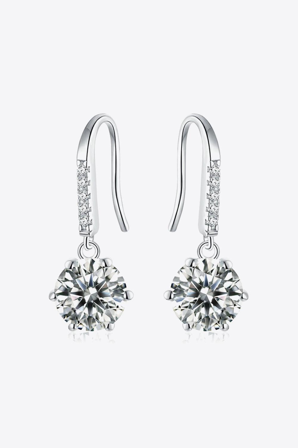 Accentuate Zircon 2 Carat Moissanite Drop Earrings - MXSTUDIO.COM