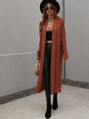 Achieve Joy Waffle Knit Open Front Duster Cardigan - MXSTUDIO.COM