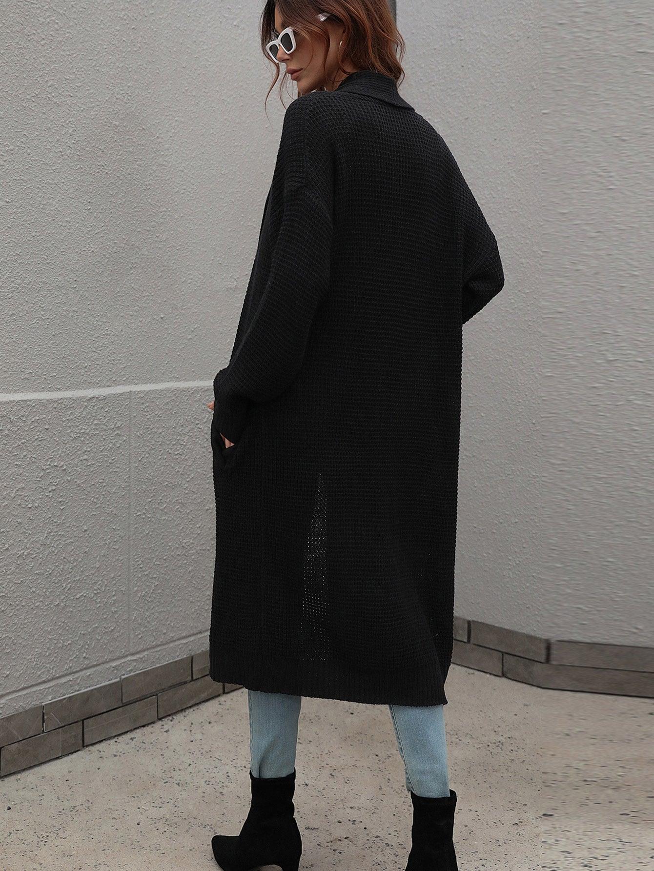 Achieve Joy Waffle Knit Open Front Duster Cardigan - MXSTUDIO.COM