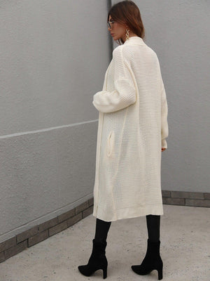 Achieve Joy Waffle Knit Open Front Duster Cardigan - MXSTUDIO.COM