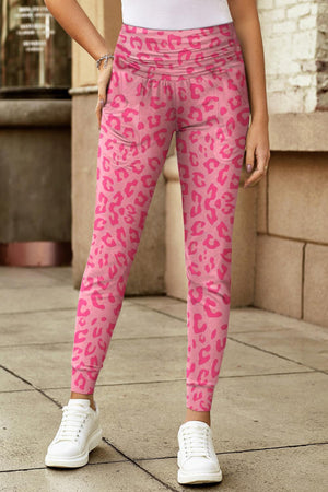 Active And Chic Skinny Pink Leopard Pants - MXSTUDIO.COM
