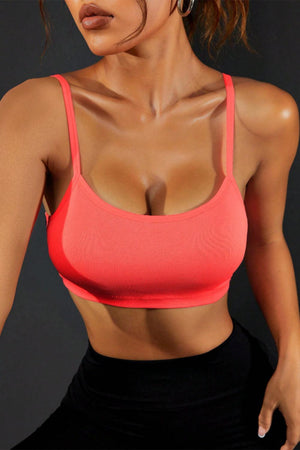 Active Seduction Backless Coral Sports Bra - MXSTUDIO.COM