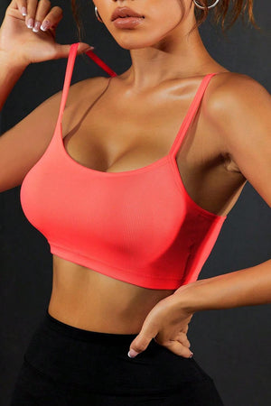 Active Seduction Backless Coral Sports Bra - MXSTUDIO.COM