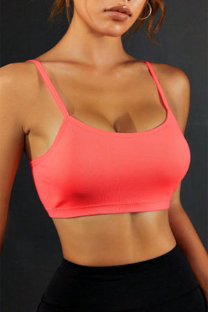 Active Seduction Backless Coral Sports Bra - MXSTUDIO.COM