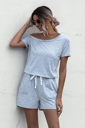 Adaptable Tie Waist One Shoulder Romper - MXSTUDIO.COM