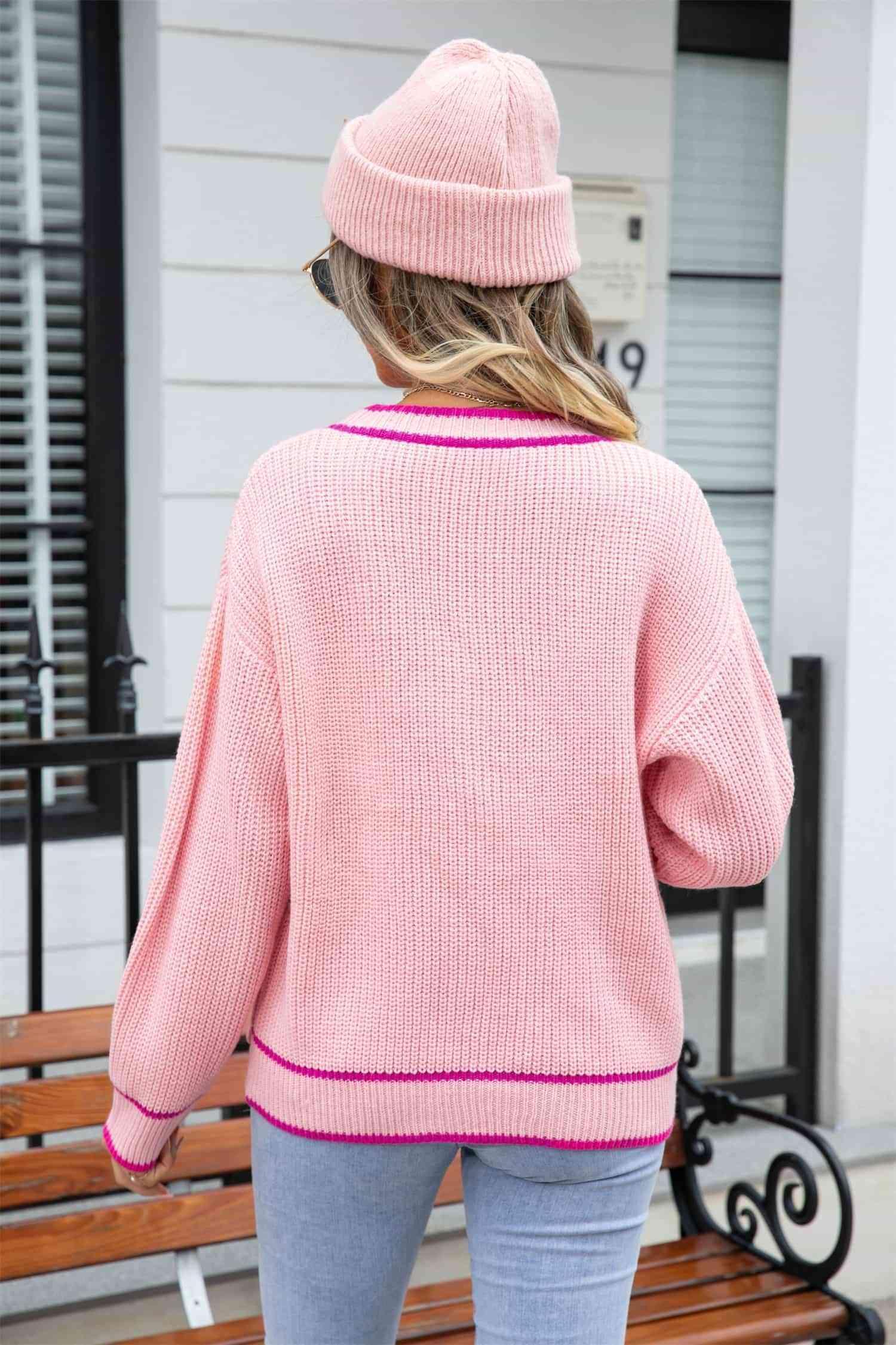 Adaptable V-Neck Waffle Knit Cardigan - MXSTUDIO.COM