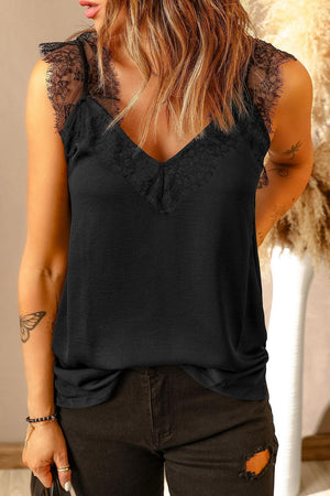 Addictive Beauty Lace V Neck Tank - MXSTUDIO.COM
