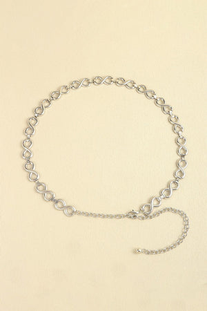 Adjustable Alloy Lobster Clasp Silver Chain Belt - MXSTUDIO.COM