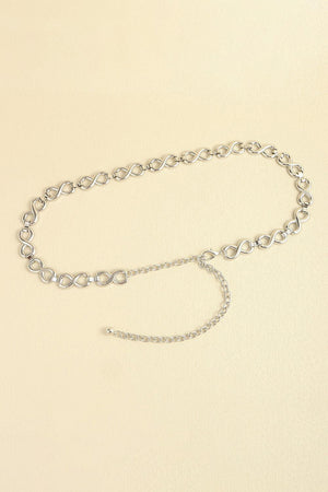 Adjustable Alloy Lobster Clasp Silver Chain Belt - MXSTUDIO.COM
