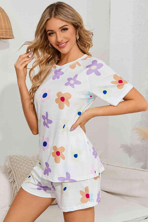 Admire Your Style Floral Print White Lounge Set - MXSTUDIO.COM
