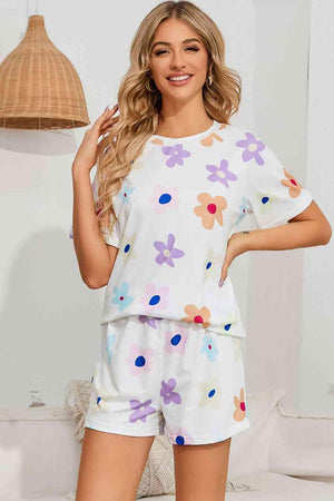 Admire Your Style Floral Print White Lounge Set - MXSTUDIO.COM