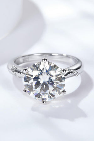 Adored Solitaire 5 Carat Moissanite Ring Platinum-Plated - MXSTUDIO.COM