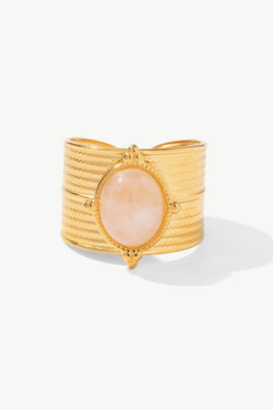 Aesthetically Attractive 18K Gold-Plated Wide Open Ring - MXSTUDIO.COM