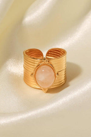 Aesthetically Attractive 18K Gold-Plated Wide Open Ring - MXSTUDIO.COM