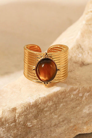 Aesthetically Attractive 18K Gold-Plated Wide Open Ring - MXSTUDIO.COM