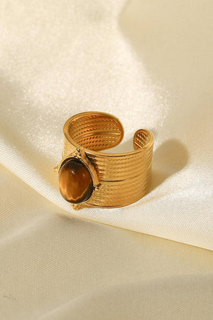 Aesthetically Attractive 18K Gold-Plated Wide Open Ring - MXSTUDIO.COM