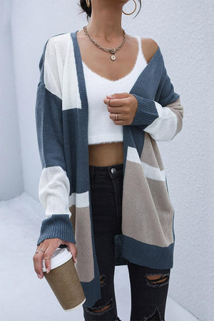 Affable Color Block Cardigan - MXSTUDIO.COM