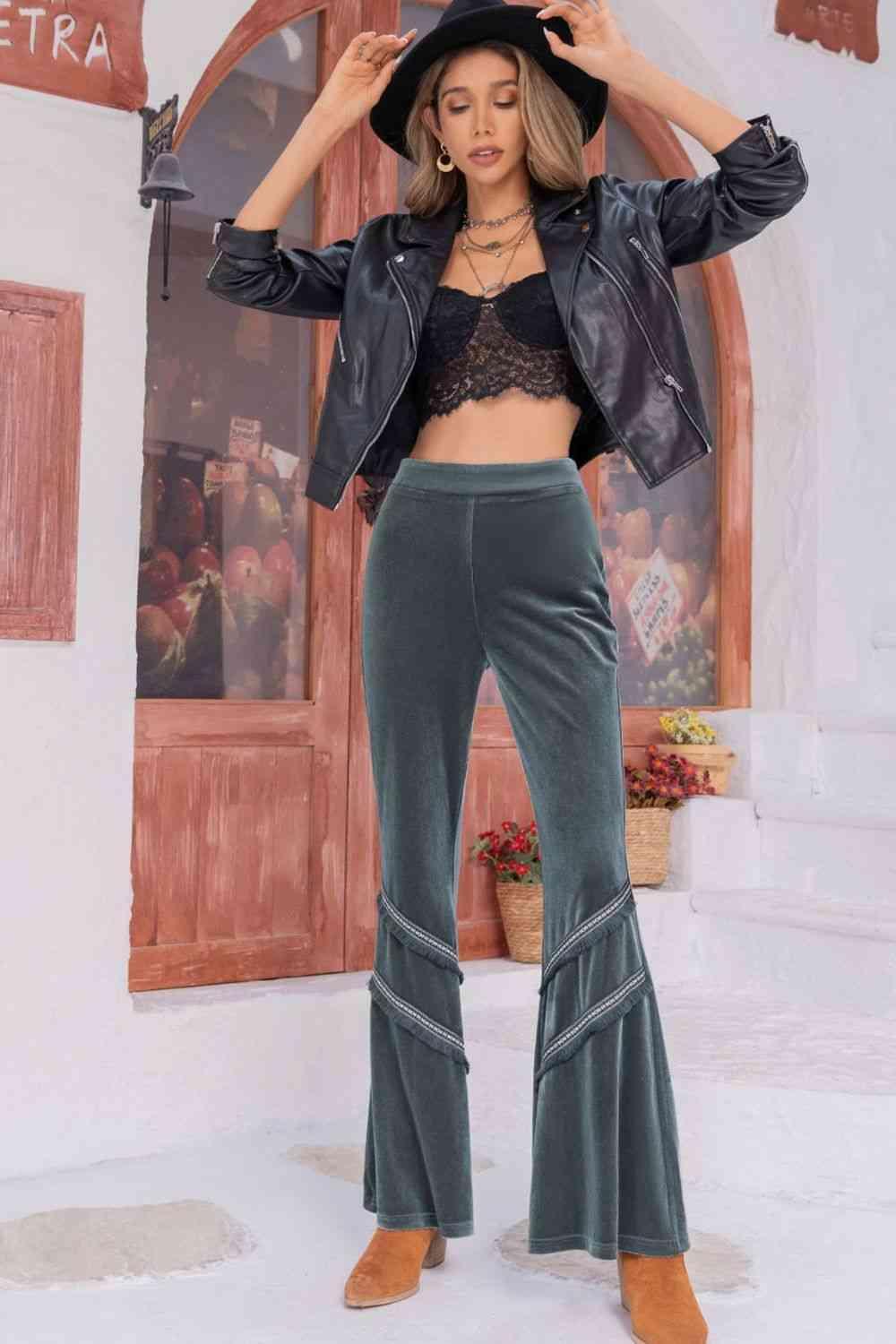 Ageless Fashion Long Gray Wide Leg Pants - MXSTUDIO.COM