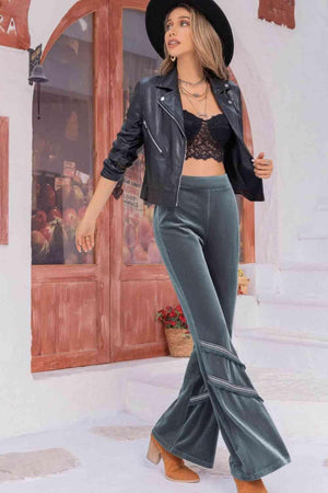Ageless Fashion Long Gray Wide Leg Pants - MXSTUDIO.COM