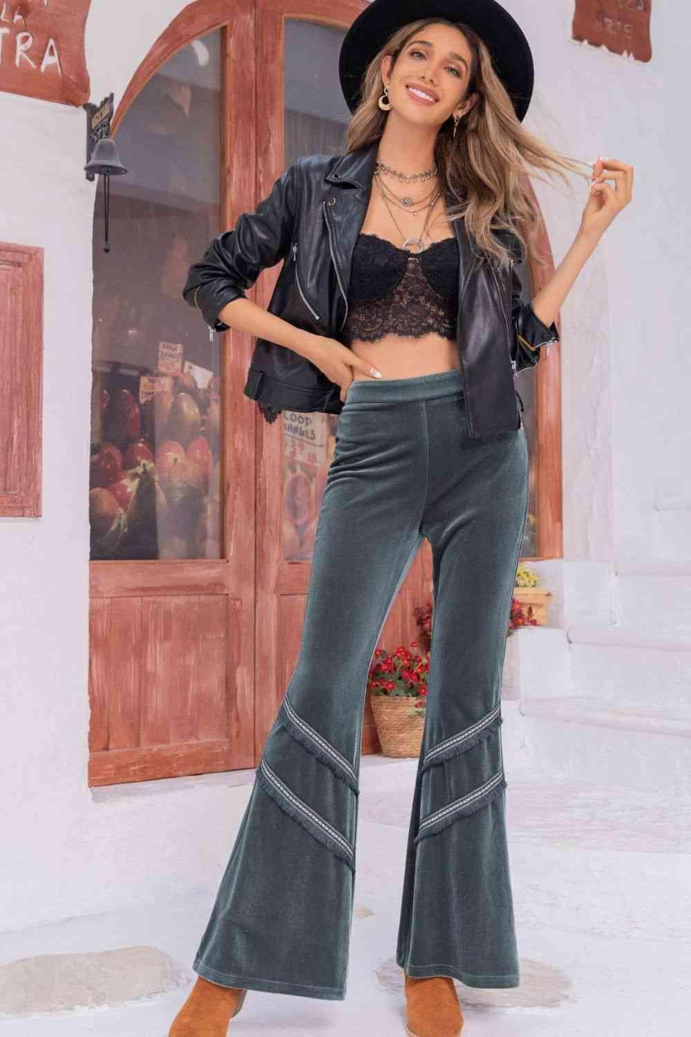 Ageless Fashion Long Gray Wide Leg Pants - MXSTUDIO.COM