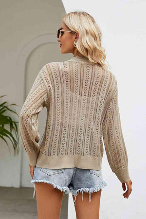 All Seasons Button Front Open Knit Cardigan - MXSTUDIO.COM