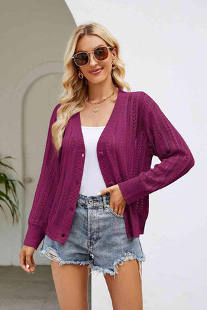 All Seasons Button Front Open Knit Cardigan - MXSTUDIO.COM