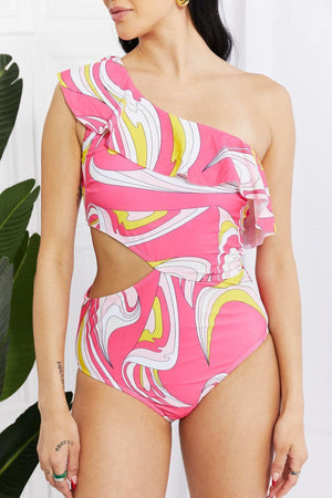 Aloha Summer Pink Cutout One Piece Swimsuit - MXSTUDIO.COM