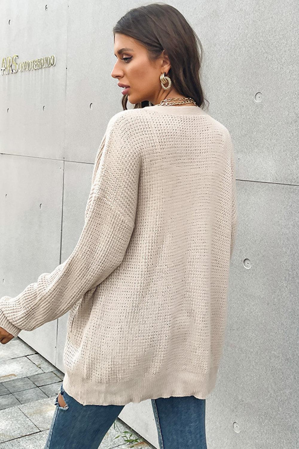 Angelic Waffle Cardigan - MXSTUDIO.COM