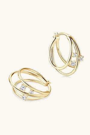 Artfully Fashioned Layered Moissanite Earrings - MXSTUDIO.COM