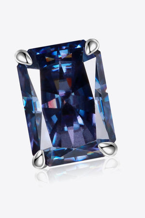 Astonish 2 Carat Blue Rectangle Moissanite Stud Earrings - MXSTUDIO.COM
