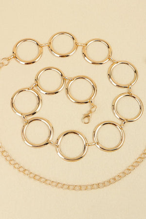 Astonish Me Gold Ferroalloy O Ring Chain Belt - MXSTUDIO.COM