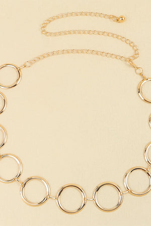 Astonish Me Gold Ferroalloy O Ring Chain Belt - MXSTUDIO.COM