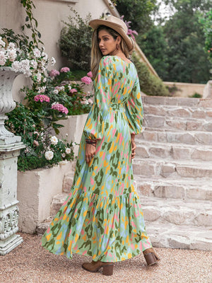 Astounding Long Sleeve A Line Maxi Dress - MXSTUDIO.COM
