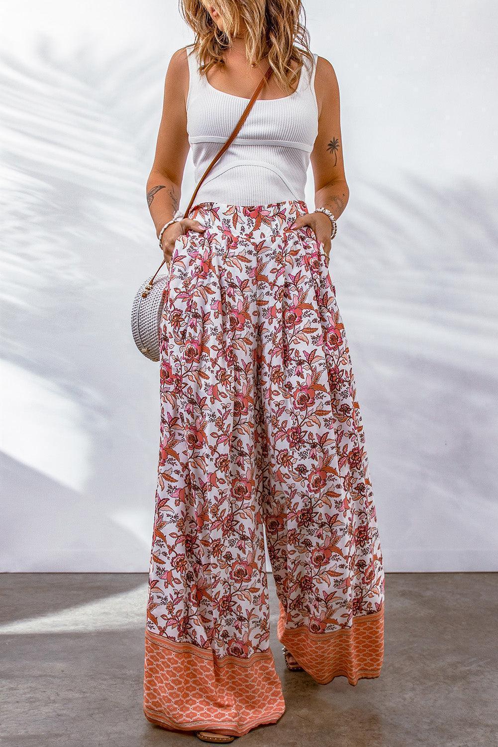 At Ease Bohemian Floral Culotte Pants - MXSTUDIO.COM