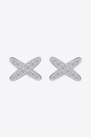 Attention Grabber X-Shape Moissanite Stud Earrings - MXSTUDIO.COM