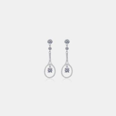 a pair of white gold and diamond earrings