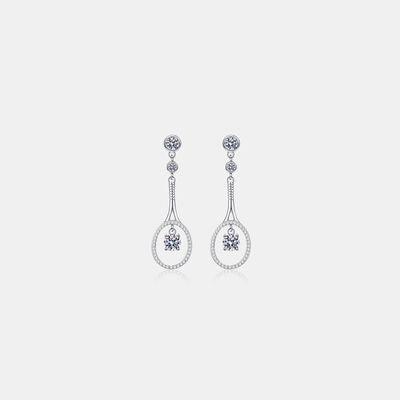a pair of white gold and diamond earrings