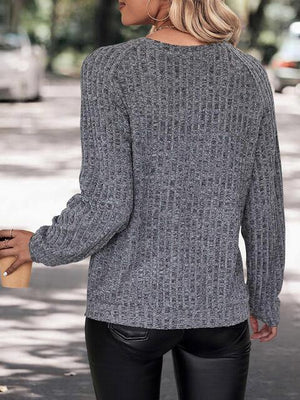 Autumn Basic Knitted Crew Neck Sweater-MXSTUDIO.COM
