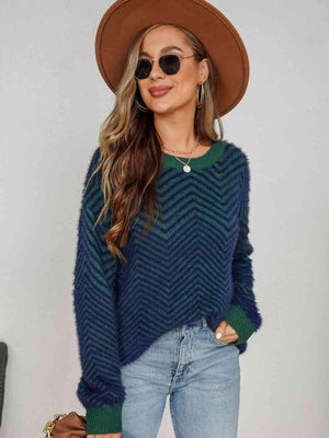 Autumn Feels Crew Neck Long Sleeve Sweater - MXSTUDIO.COM