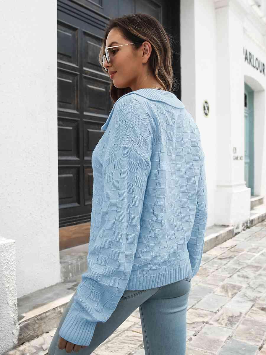 Autumn Lounge Collared Knit Sweater - MXSTUDIO.COM