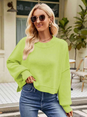 Autumn Ready Expose Seams Dropped Shoulder Sweater - MXSTUDIO.COM